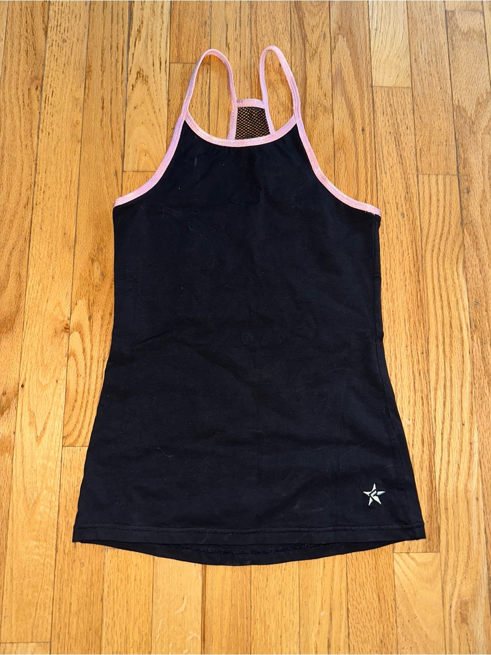 Rebel Athletic Black Tank Top with Pink Trim and Star Accent - various sizes
